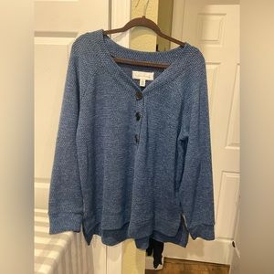 French Laundry Blue knit Sweater size XL